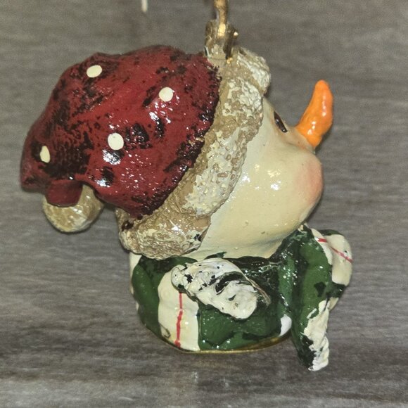 Candle snuffer Home Interiors Snowman Figurine with Metal Snowflake Swirl - Picture 3 of 7